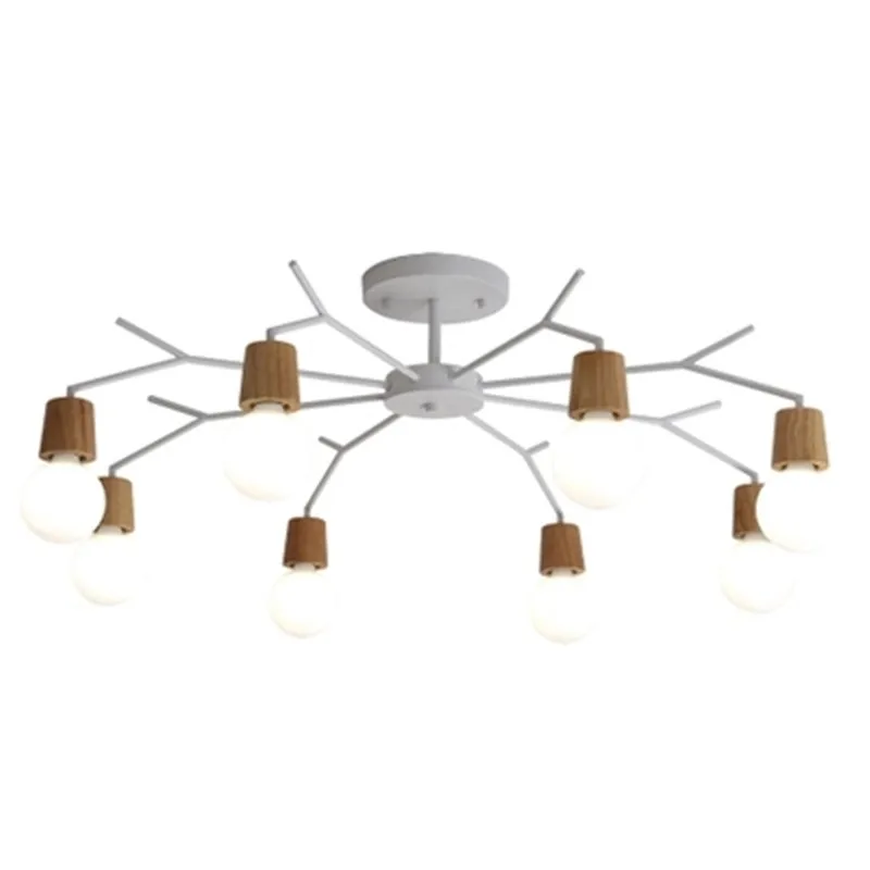Декоративная светодиодная люстра в скандинавском стиле современная деревянная