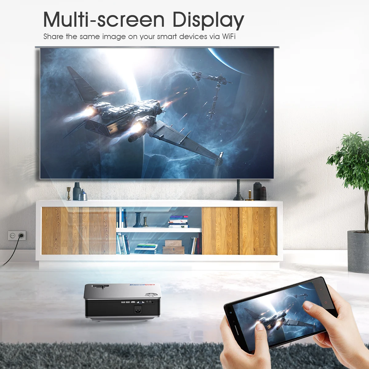 Excelvan 1280*768 1G+ 8G Android 6,0 проектор BT 4,0 AV/VGA/HDMI/USB 3200 люмен 4:3/16:9 домашний кинотеатр светодиодный проектор+ клавиатура