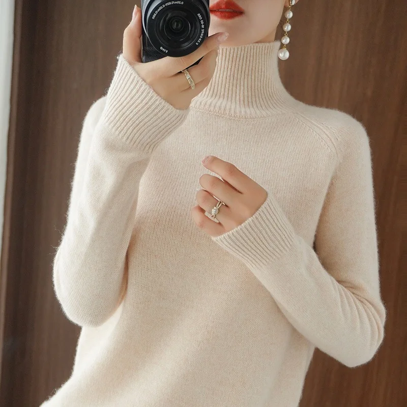 

Knitted Pullovers Turtleneck Sweater Women warm Autumn Winter Thicken Harajuku Casual Elegant Solid Long Sleeve Female Outwear