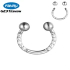 Кольцо для носа из титана G23, циркониевое ювелирное изделие для пирсинга, носовой перегородки, губ, Козелка, завитка ушной раковины