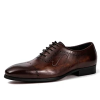 size 37 46 black luxury mens oxford dress shoes genuine leather pointed toe lace up wedding office leather shoes