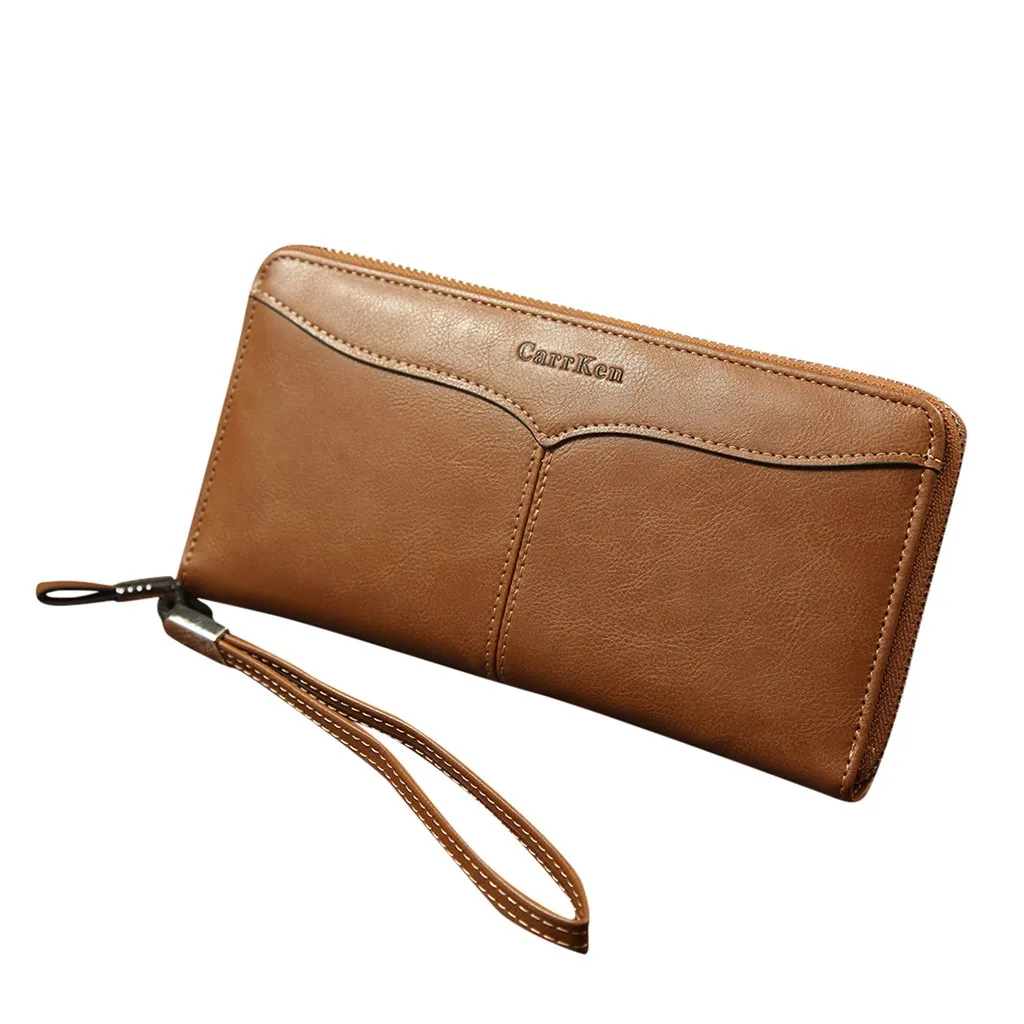 Кошелек унисекс деловой Повседневный вместительный клатч из мягкой кожи сумка