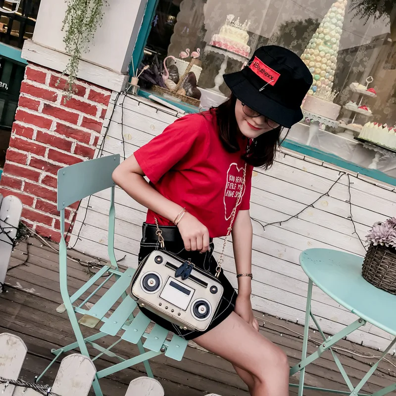 Женская сумка Кроссбоди из искусственной кожи с заклепками и цепочкой|Сумки