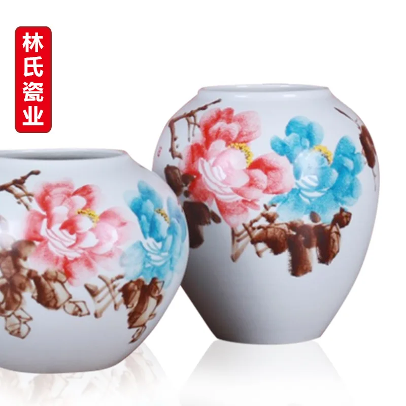 vase decoration home Jingdezhen Ceramic modern hand-painted pattern Zen meaning small flower three sets of ornaments | Дом и сад