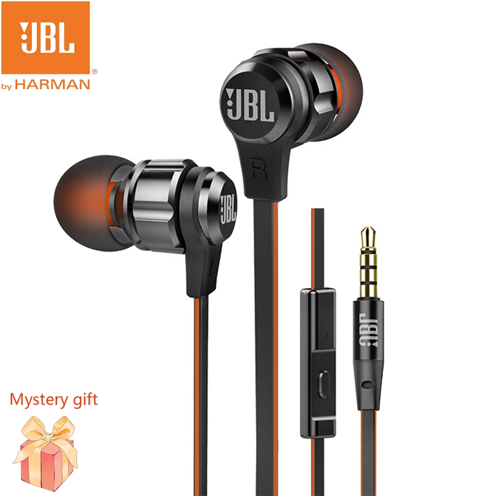 Наушники-вкладыши JBL T180A 3 5 мм проводные стереонаушники с чистым басом спортивные