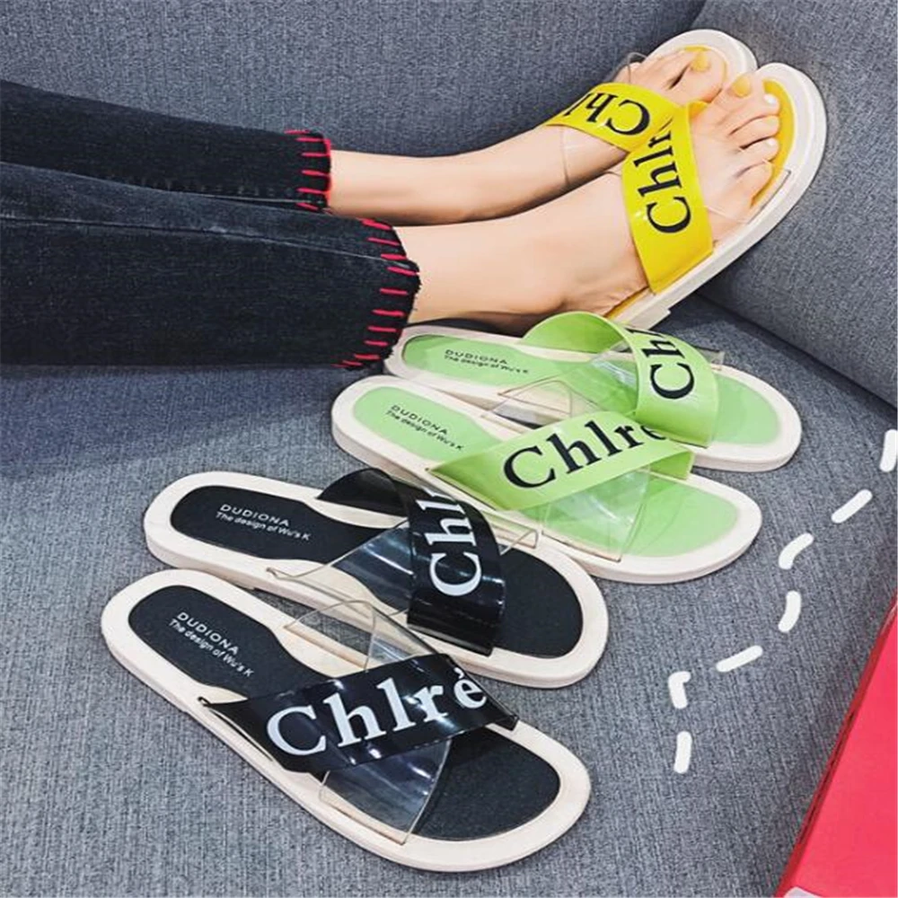 Летние шлепанцы женские прозрачные Вьетнамки с открытым носком пляжные