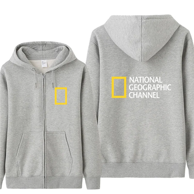 as picture Autumn National Geographic Channel Sweatshirt Men Fashion Coat Fleece Pullover Unisex Man National Geographic Sweatshirt - Цвет: as picture