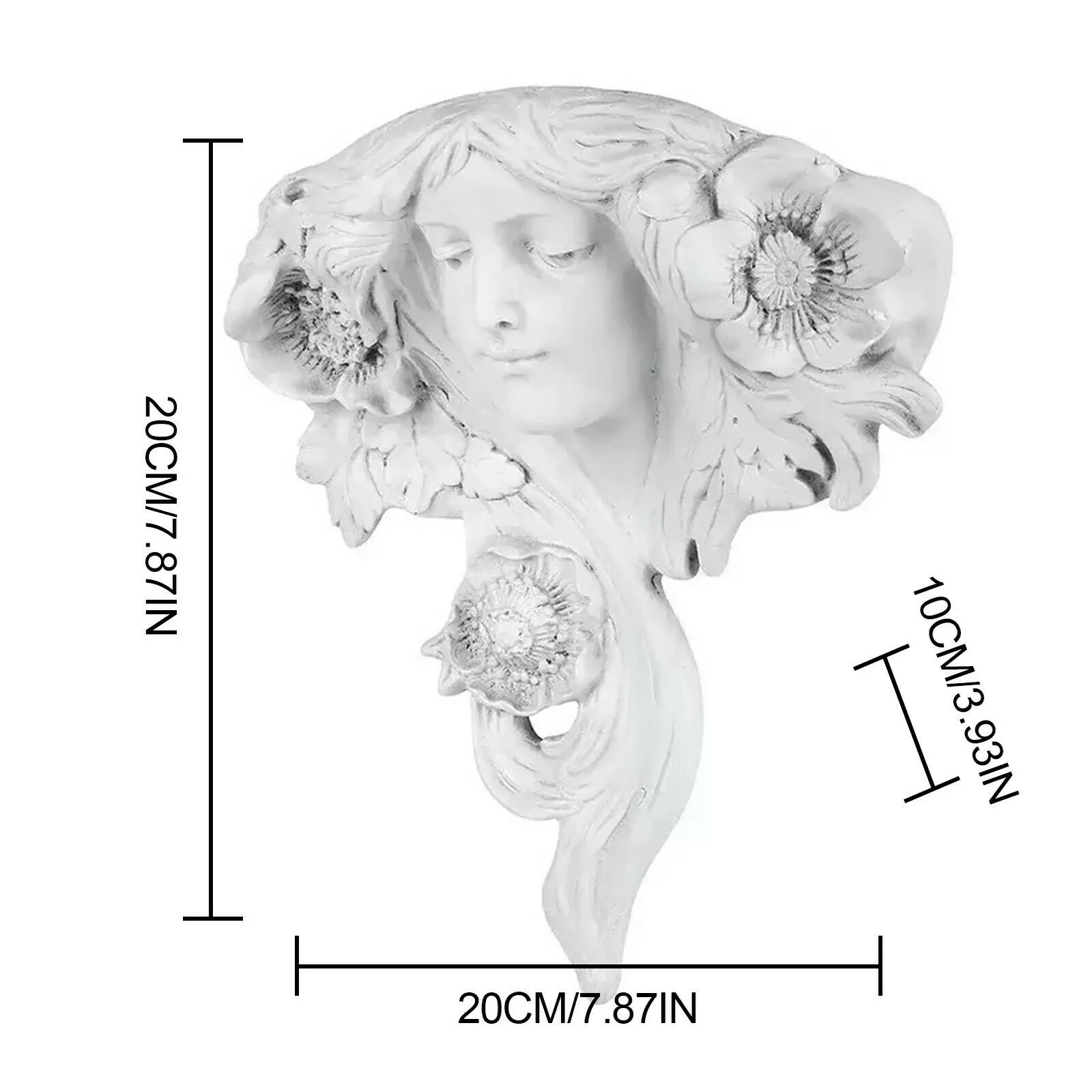 

1pc French Greenmen Mystic Maiden Wall Sculptures Resin Planter Pockets Garden Statue Caft Home Morden Decor Garden Sculptures