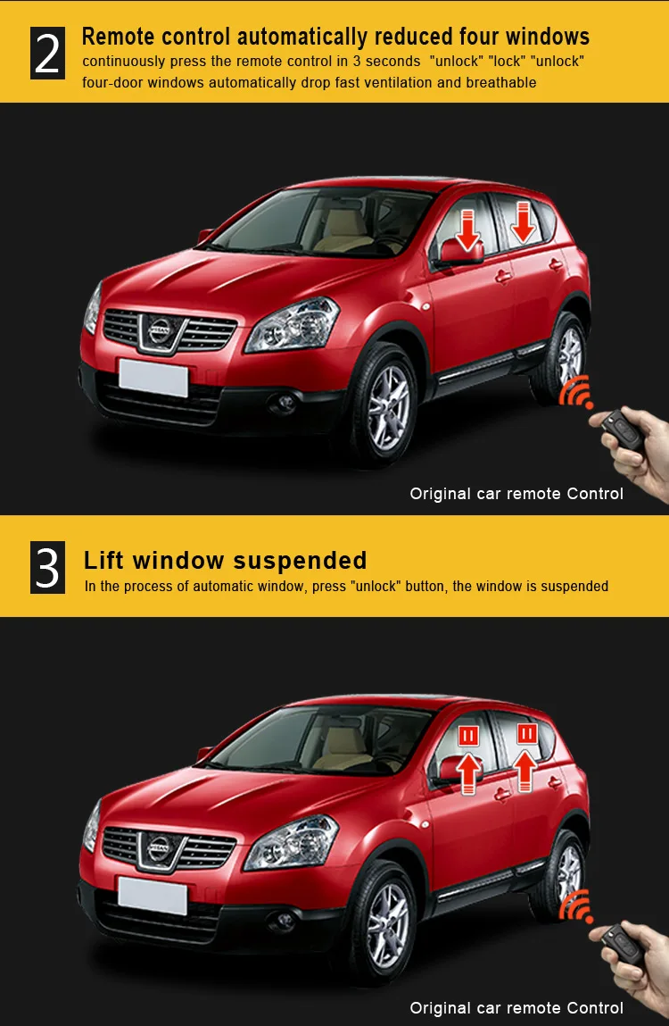 Автомобильное автоматическое устройство открывания окон закрытие и открытое управление с помощью пульта дистанционного управления для NISSAN QASHQAI 2009