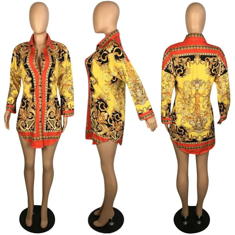 

ZKYZWX Aesthetic Print Loose Button Shirt for Women Birthday Clothing 2021 Trendy Long Sleeve Patchwork Bandage Irregular Shirts