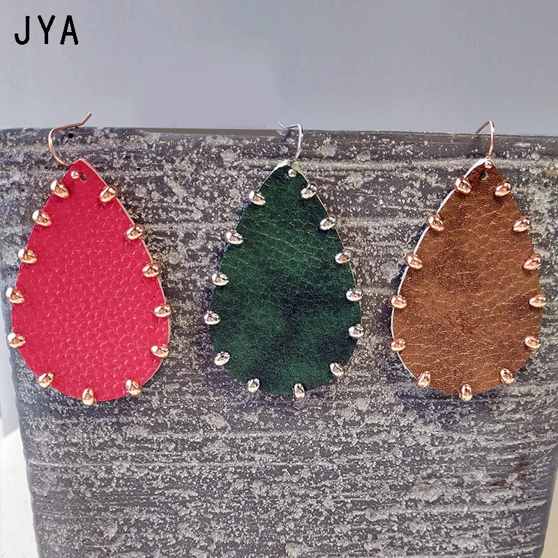 Cpop тренд капли воды Эффектные серьги для женщин из натуральной кожи каплевидные