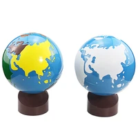 montessori geography toys geographic globes earth globe toy plastic and wood material colorful sand globes learning education