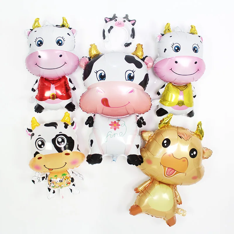 Cartoon Animal Foil Balloons Gold Cows Balloon  milk cow Air Balloon Birthday Party Decorations Kids  Inflatable Toys