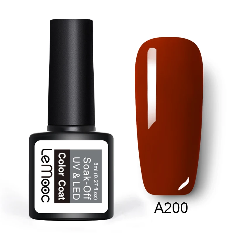 A200 Lemooc голубой гель лак Лаки 8 мл 229 Цвета лак для ногтей гель uv Vernis светодиодный! полупостоянная замочить от геля для ногтей маникюра для ногтей Гель-лак - Цвет: A200