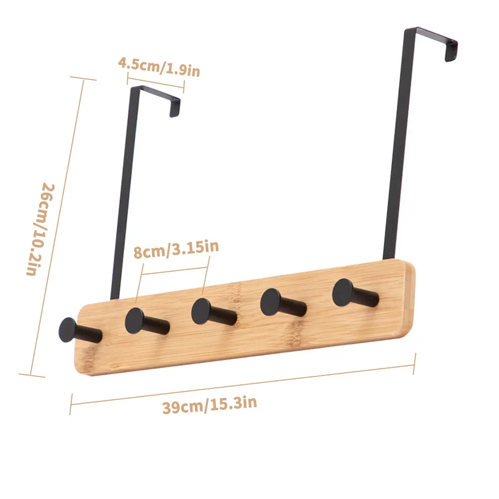 

Over Door Hook Rack Spacing Saving Storage Clothes Perforation-Free Wall Coat Storage Shelf Holder Organizer Hanging Hook Black