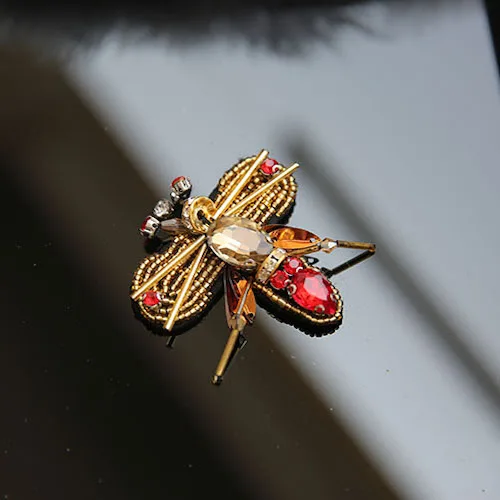 1 шт. пчелы блестки Стразы бусины Броши нашивки аппликация винтажная вышитая