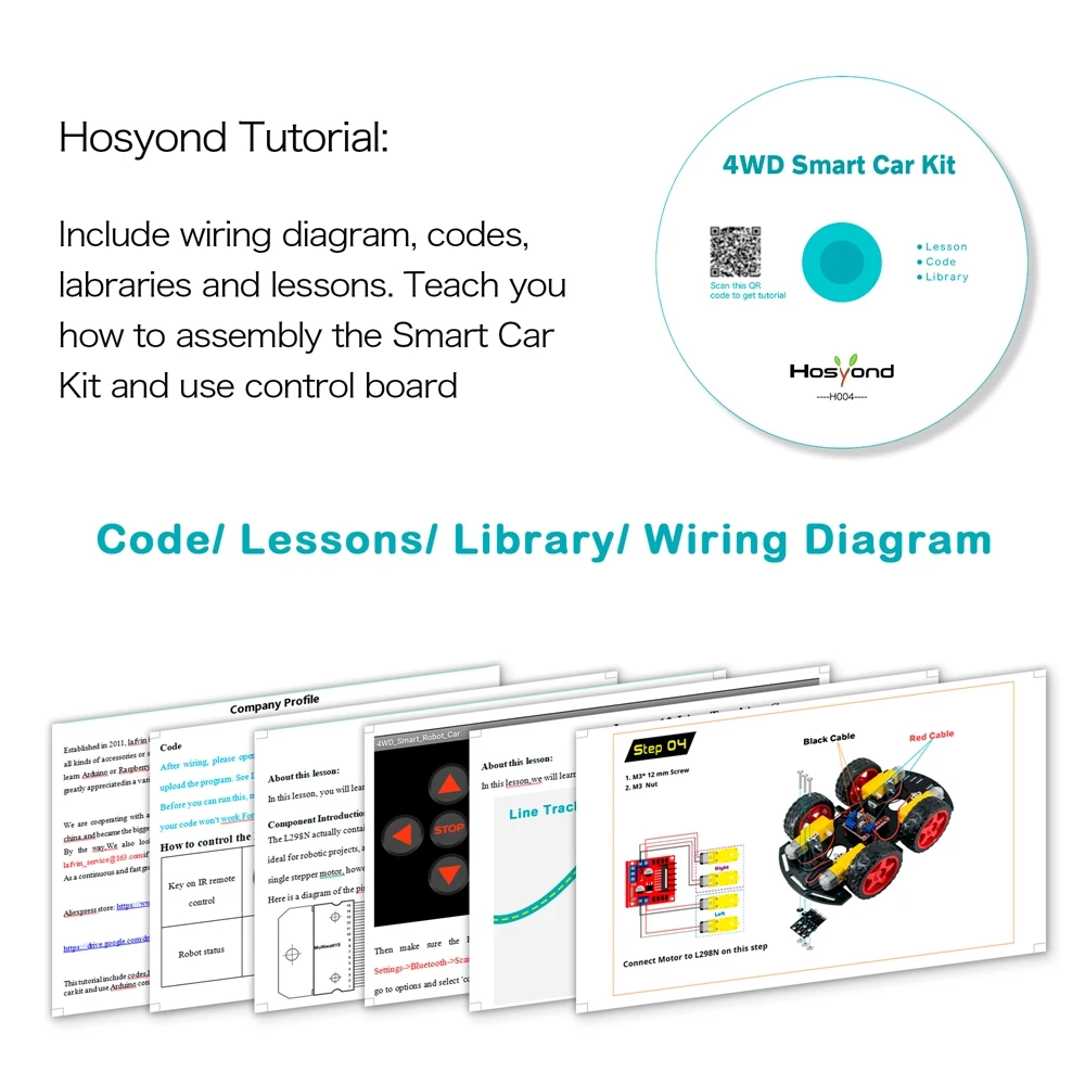 4WD Smart Robot Car Kit with Tutorial for UNO R3 Project Arduino Support Bluetooth Connection APP Control | Электронные