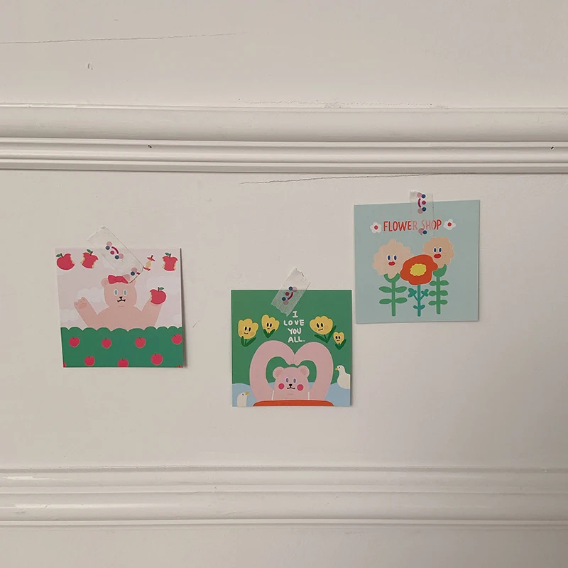 9 листов декоративная открытка SIXONE с рисунком медведя|Канцелярские наклейки| |