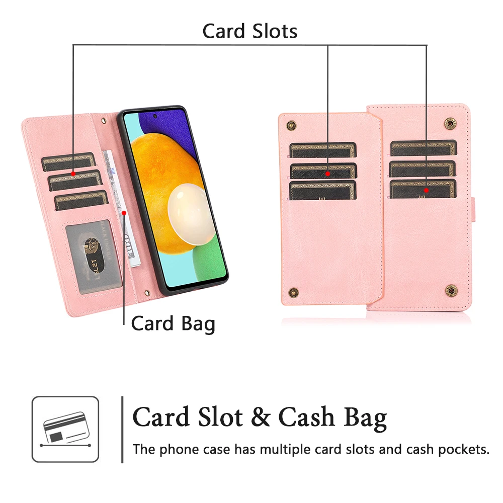 Leather Case For Samsung Galaxy A52 A72 A32 A13 A12 A22 A51 A71 A41 A31 A21 A50 A70 A30 S A40 A20 E A10 Wallet Flip Phone Cover