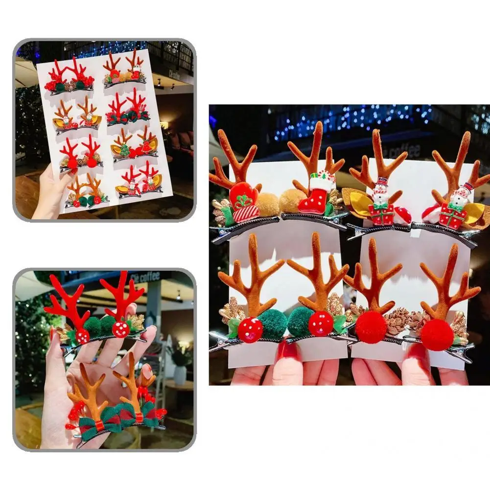 

Innovative Hairpin Cute Bright Color Antler Delicate Christmas Hair Barrette Hair Barrette Hair Clip 1 Pair