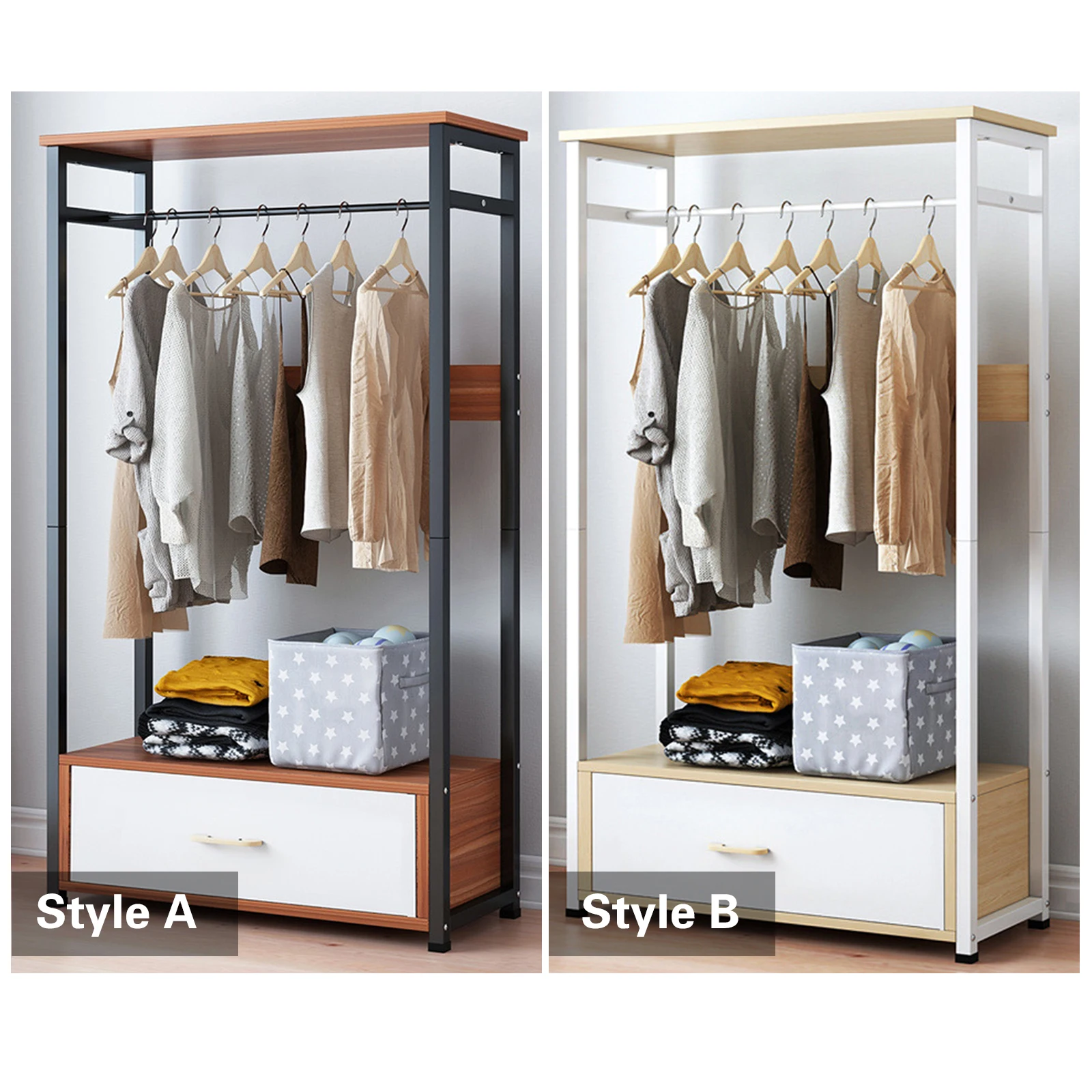 Шкаф для одежды органайзер ящик хранения подвесная рейка открытый шкаф с ящиком