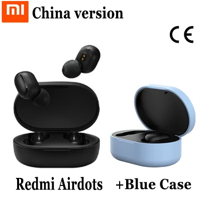 CN add Blue Xiaomi Redmi AirDots TWS Bluetooth 5,0 беспроводные наушники для зарядки 8D Bass стерео наушники с микрофоном свободные Наушники управление AI - Цвет: CN add Blue