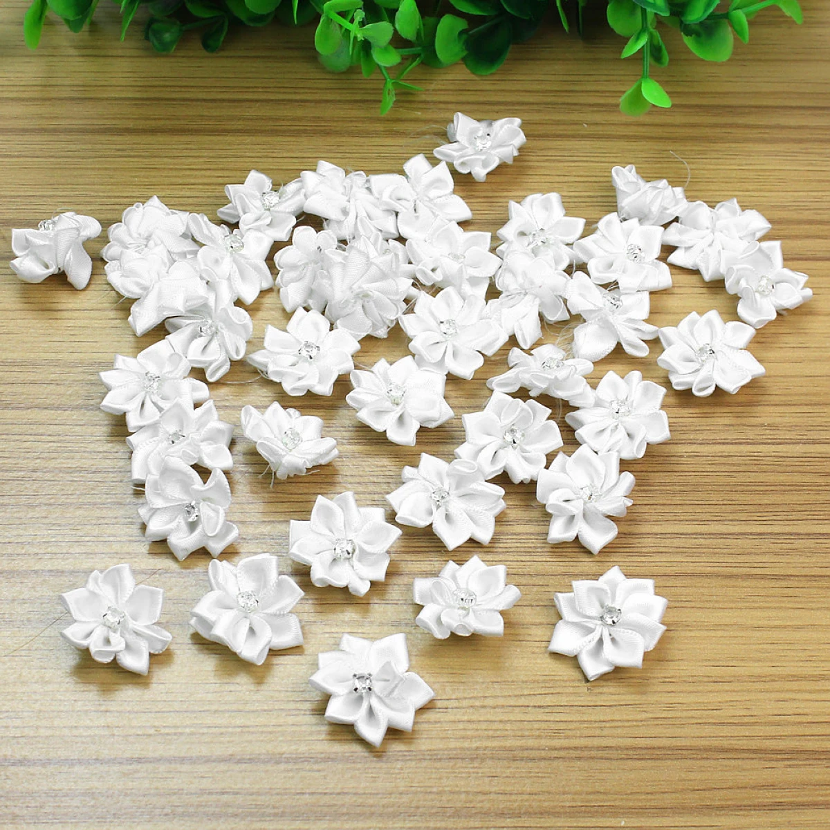 Украшения Стразы с кристаллами 40 шт. атласные цветы Аппликации для свадебной