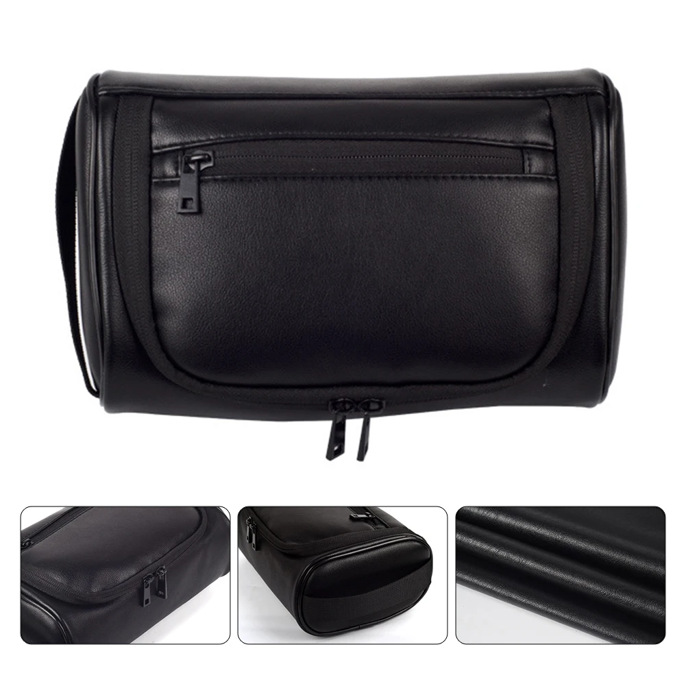 

Men Multifunction Toiletry Pouch Makeup Bag Organizer With Carry Handle Waterproof PU Leather Wash Storage Cosmetic Travel