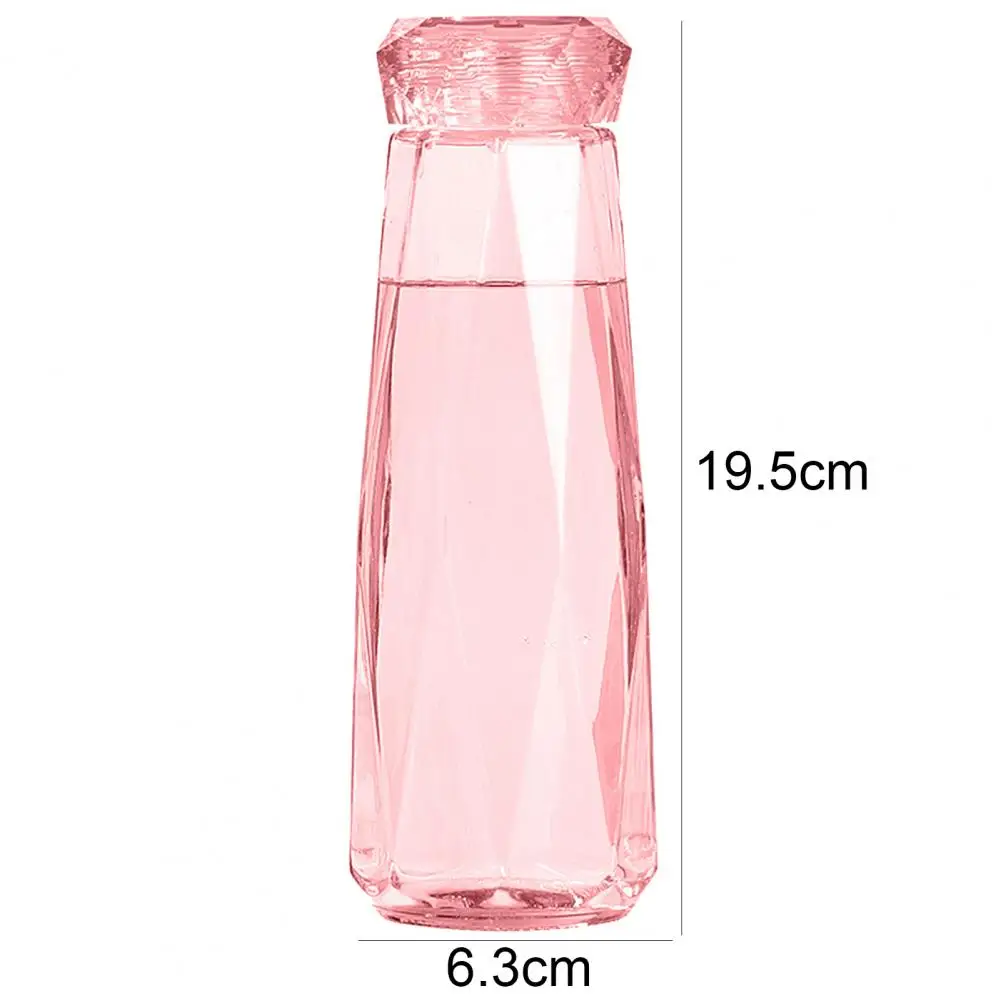 

50% NEW 420ML Water Bottle Rhombus Portable Glass Fruit Juice Drinking Kettle for Outdoor Rhombus Glass Water Kettle Drinkware