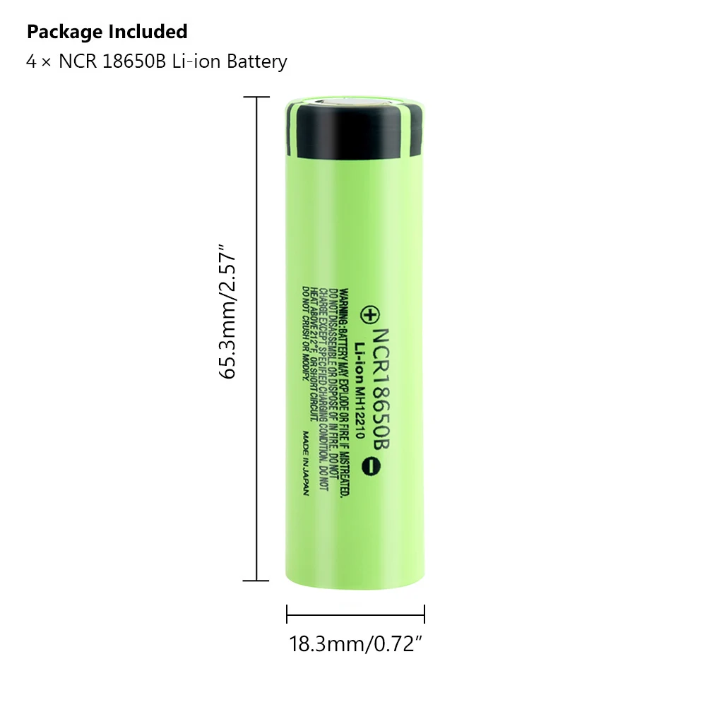 1/2/4 шт. Плоский верх NCR 18650B аккумуляторные батареи 3 7 V True 3400mAh литиевая батарея для