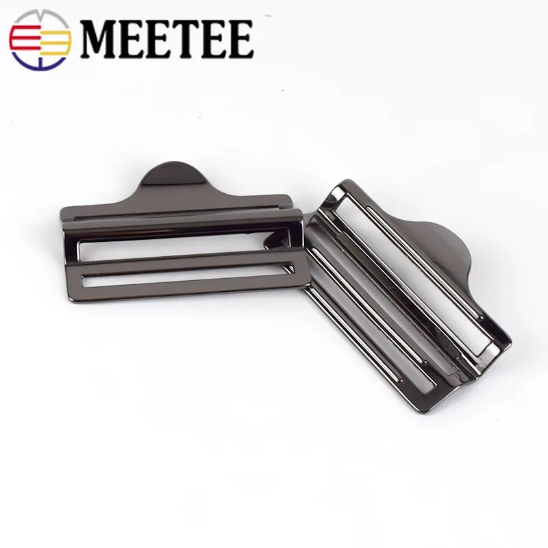 Meetee 2/4pcs 40/50mm Four-speed Buckle Metal Adjustment Hooks for Backpack Luggage Hardware Leather Accessories BF512 | Дом и сад