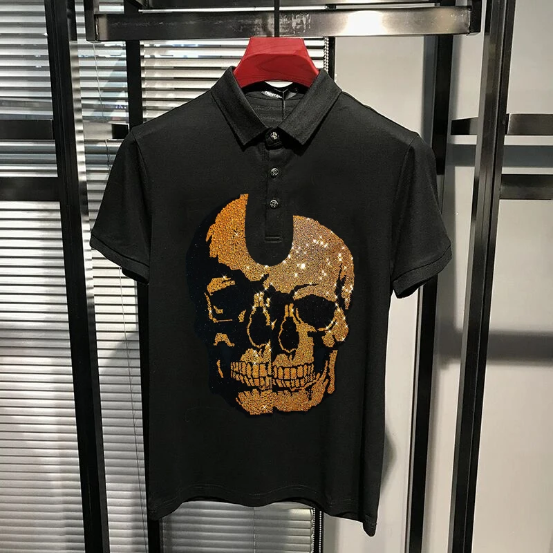 

New Summer Short T-Shirt Men's Fashion 100% Pure Cotton Slim Gym Breathable Polo Business Sweatshirt Oversized