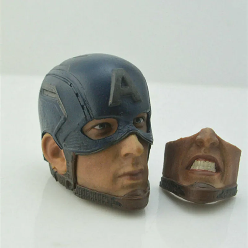 

1/6 Chris Evans Head Sculpt With 2 Expressions Sculpture Model Fit for 12'' Male Action Figure Doll