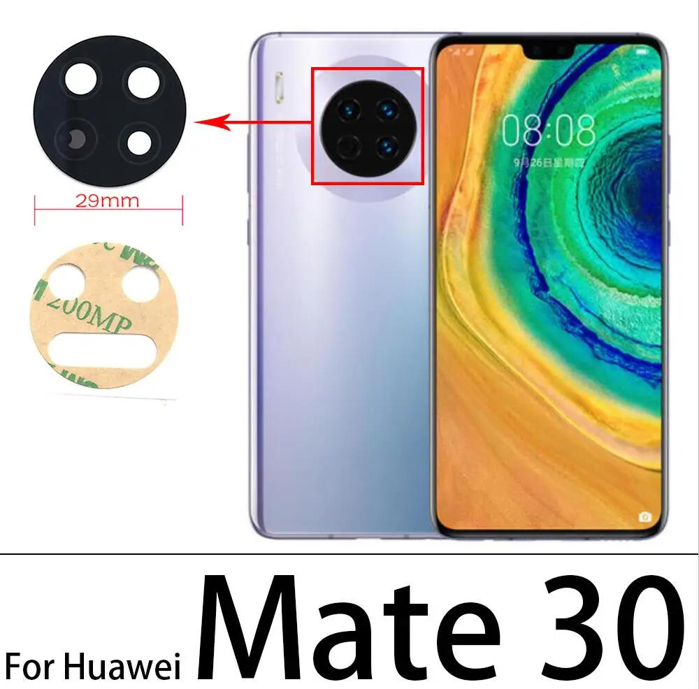 Стеклянный объектив задней камеры с клеем для Huawei Mate 10 Lite 20 20X 9 Pro 30 Honor 9i Nova 2i 8 Se