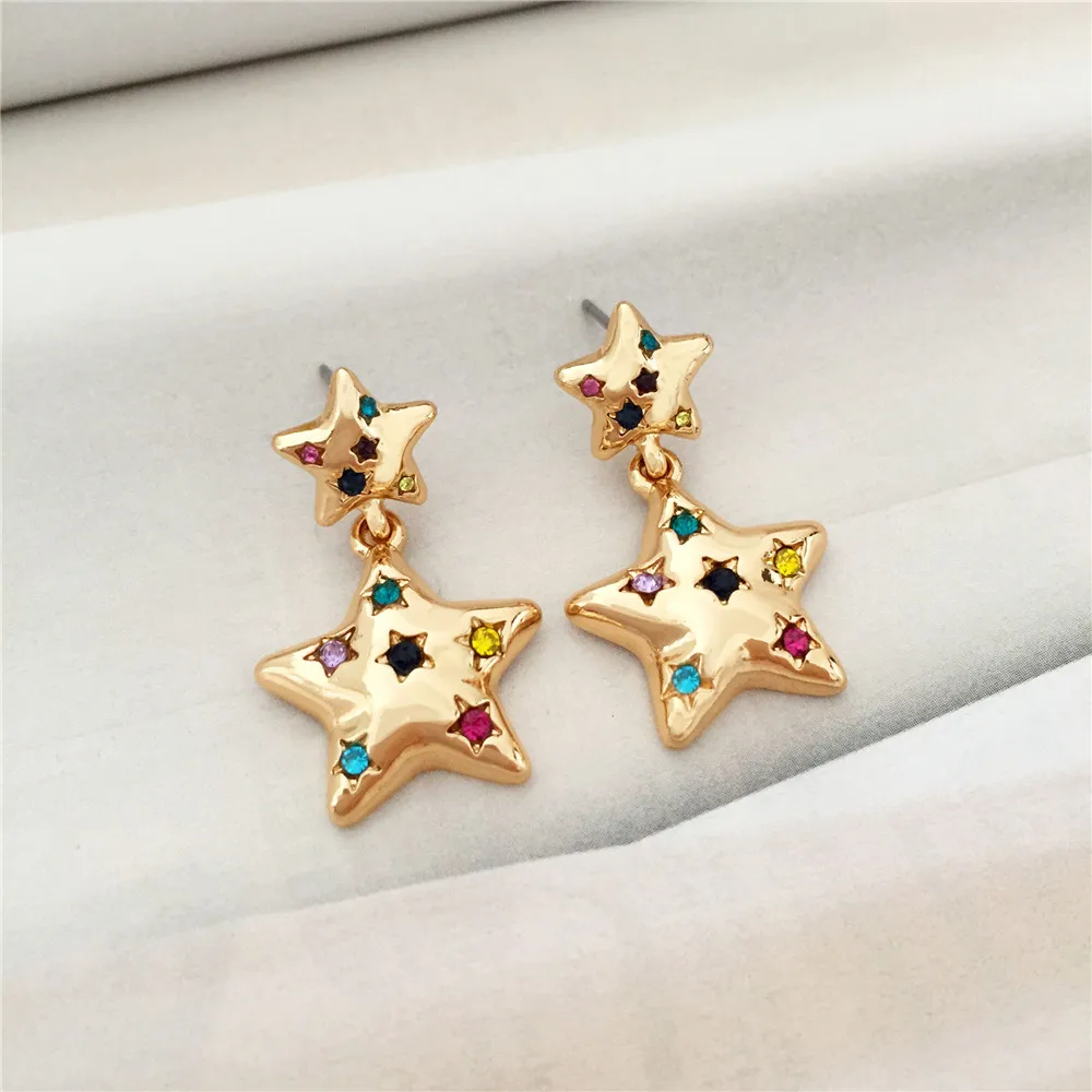 

Модные Винтажные серьги для женщин, большая звезда, подвеска, эффектные золотые металлические висячие серьги, модные серьги, ювелирные изде...