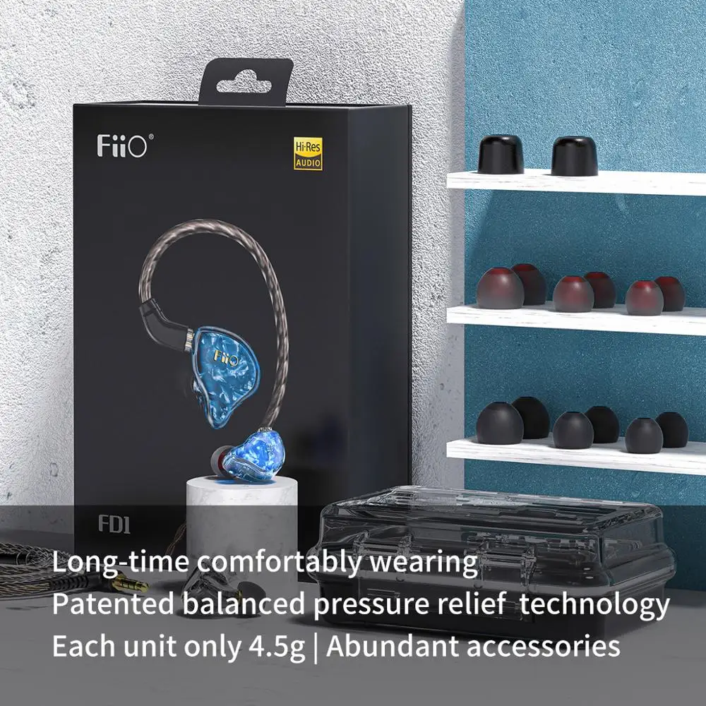 Динамический блок Hifi FiiO FD1 с бериллиевым покрытием съемный кабель наушники