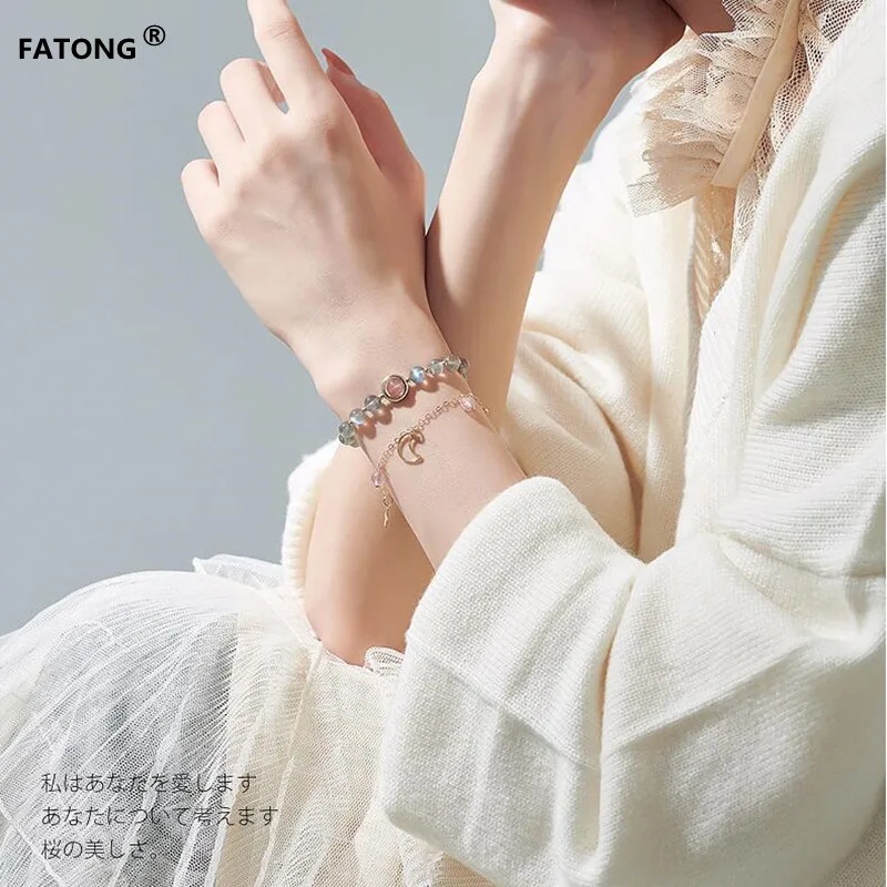 

Не выцветает браслет из натурального лунного камня, качественный прозрачный, помогает здоровью, модная роскошная атмосфера клубники