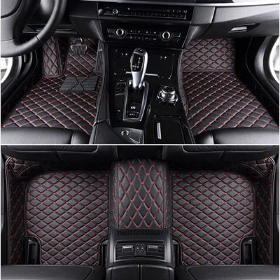 black red Пользовательские автомобильные коврики для peugeot 307 sw 308 107 206 207 301 407 408 508 2008 4008 5008 автомобильные коврики авто аксессуары - Название цвета: black red
