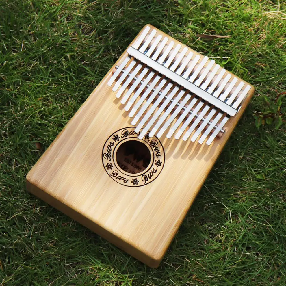 Пианино для большого пальца 17 клавиш Kalimba одиночная доска Бамбуковая Mbira