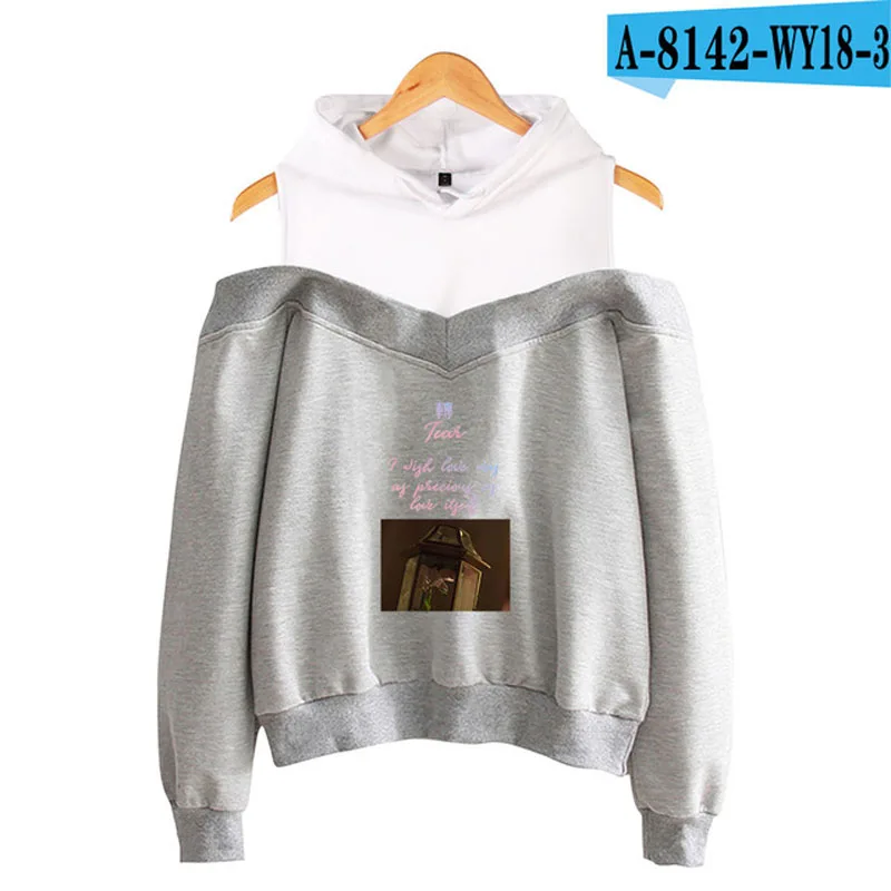 

Funny Harajuku Bangtan Boys Fake Love Off-shoulder Hoodies For Women Fashion Street Tops Print Fake Love Hoodie Pullover tops