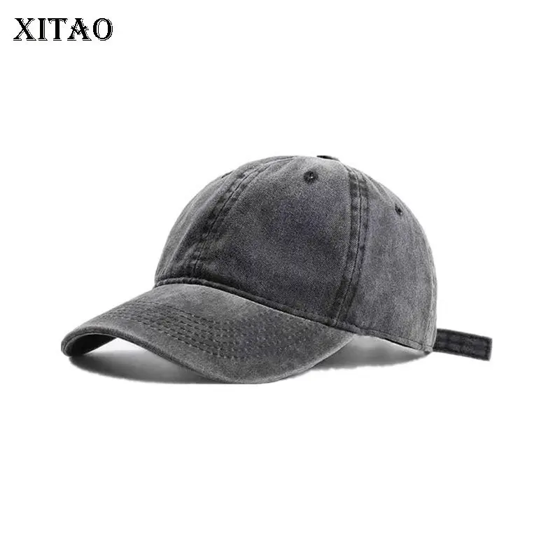 

XITAO Women Fashion Visors High-quality Industrial Distressed Carbon Gray Washed Baseball Cap Female Trend 2021 Minority LL1090