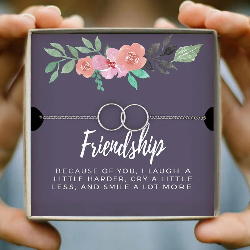 Браслеты дружбы с двойными кругами и браслеты интерлок ключицы на запястье для