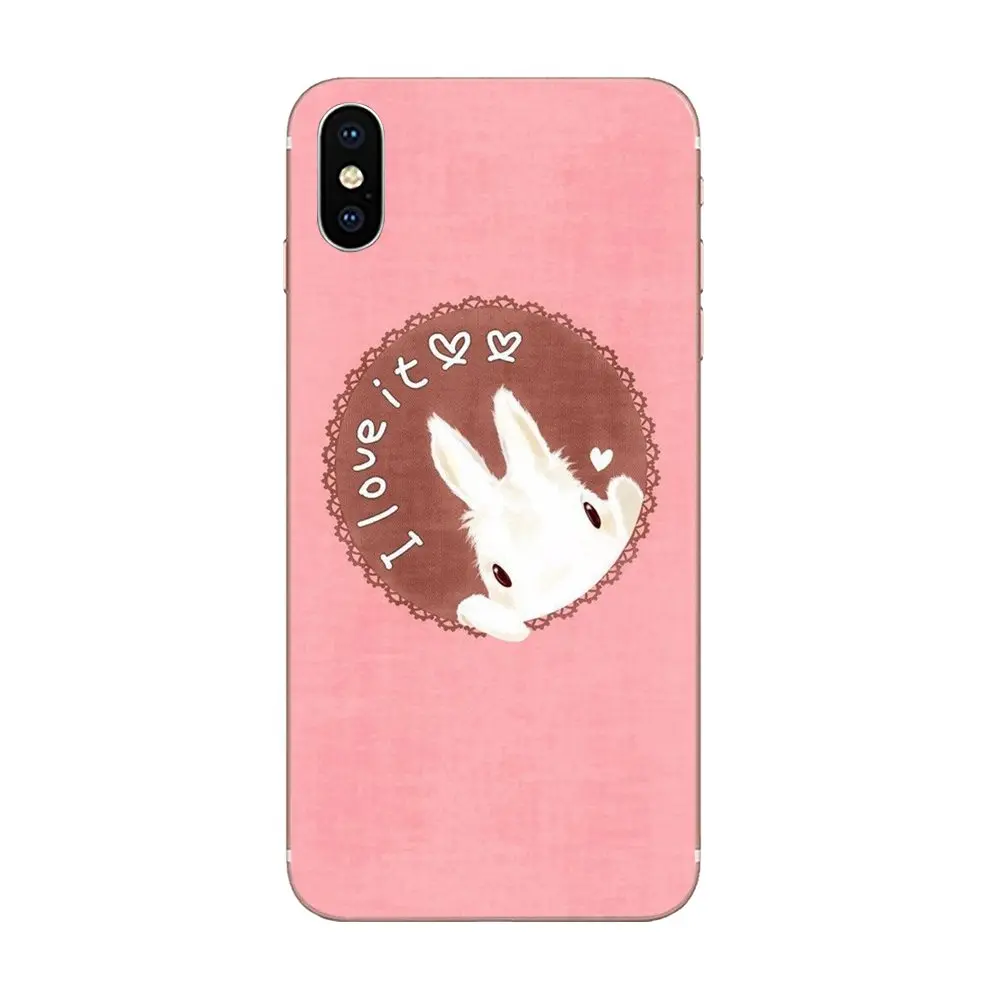 For Samsung Galaxy Note 5 8 9 S3 S4 S5 S6 S7 S8 S9 S10 5G mini Edge Plus Lite Soft TPU Cover Cases Cute White Bunny Rabbit | Мобильные