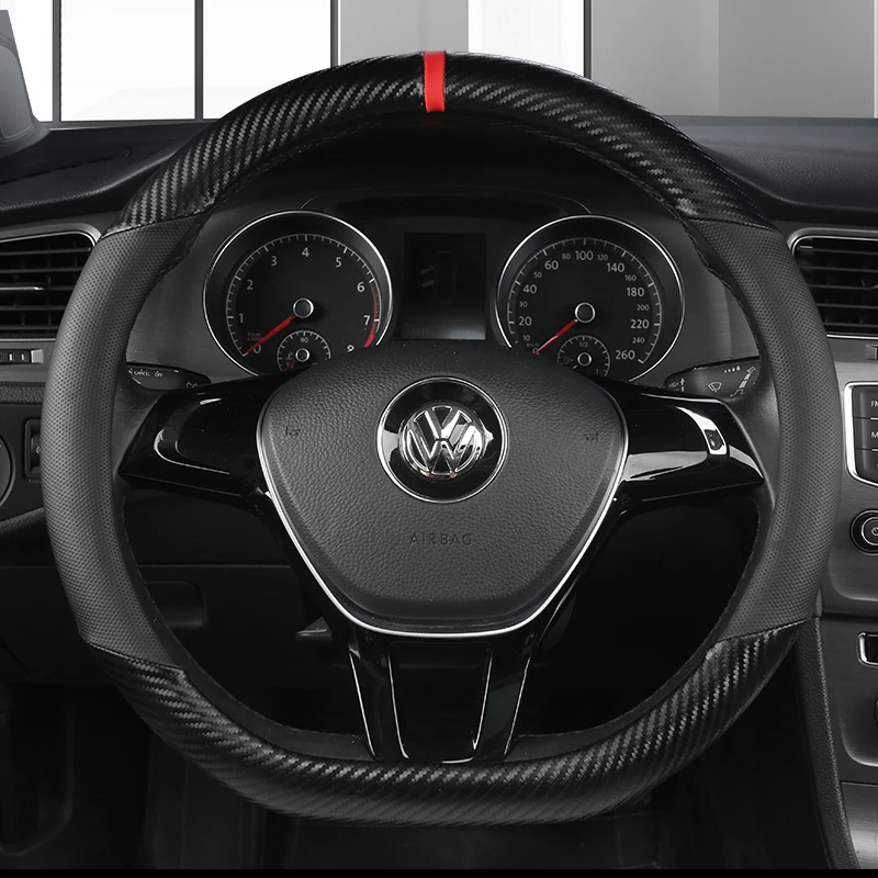 

Углеродное волокно + кожаный чехол на руль автомобиля для VW GOLF 7 2015 POLO JATTA Passat Tiguan для Nissan Qashqai J11 X-trail T32