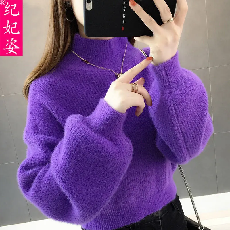 

Camisola de vison estilo novo com mangas compridas
