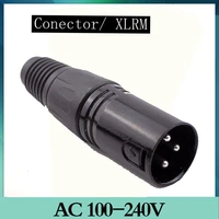 5pc connector xlrm connector can be soldered for diy e bike replacement battery 3 pins black xlr connector microphone connecto
