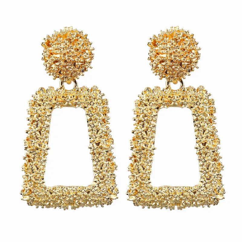 style 3 gold Женские золотые большие серьги, тропические кокосовые пальмы, геометрические металлические Кокосовые серьги с джокером, летние праздничные свисающие ювелирные изделия - Окраска металла: style 3 gold