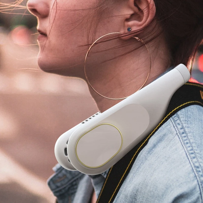 

Portable Neck Fan,Wearable USB 4000MAH Personal Bladeless Hands Free Sport Fan Air Cooler for Home Outdoor Office