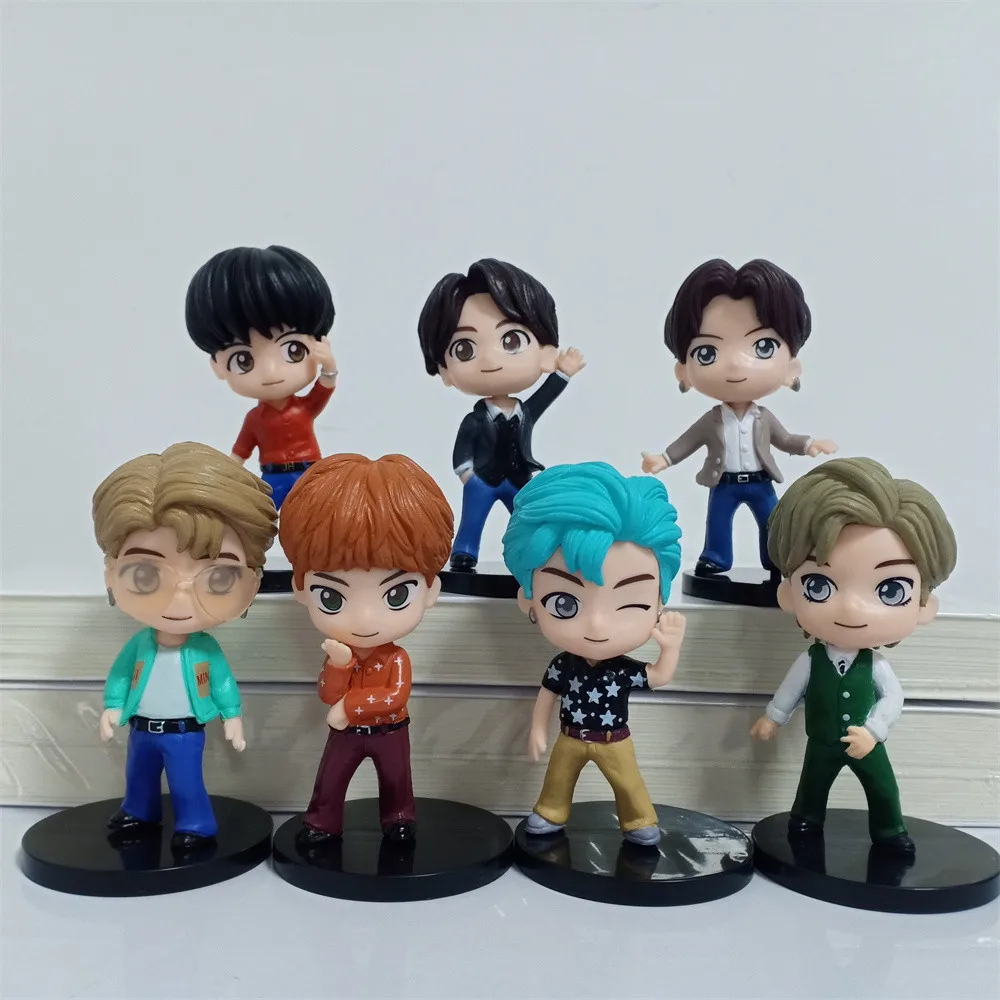 

Kpop 7pcs/set Cute Cartoon Bangtan Boy Dynamite Toy Doll Ornaments Model Children Adult Fans Favorite Birthday Gifts Wholesale
