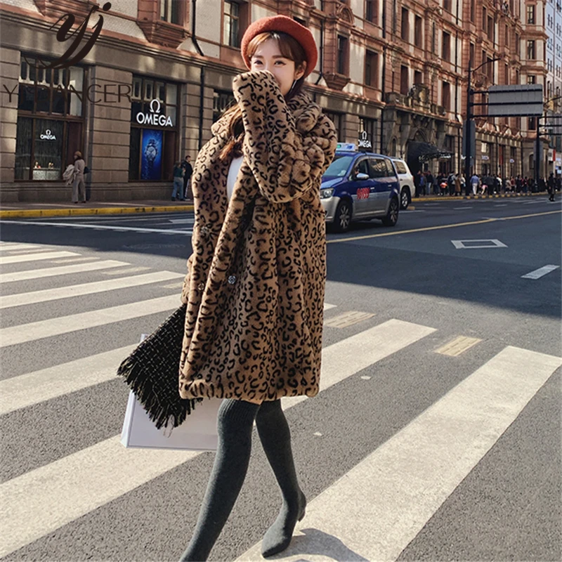 Женское длинное меховое пальто свободное толстое новинка 2019 Женская Корейская